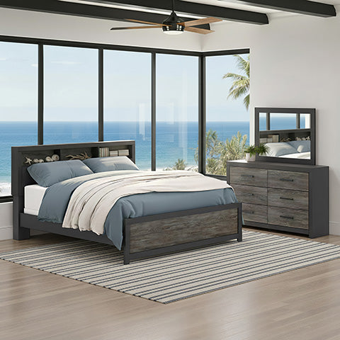 Broachmyn Queen Bookcase Bed, Dresser and Mirror
