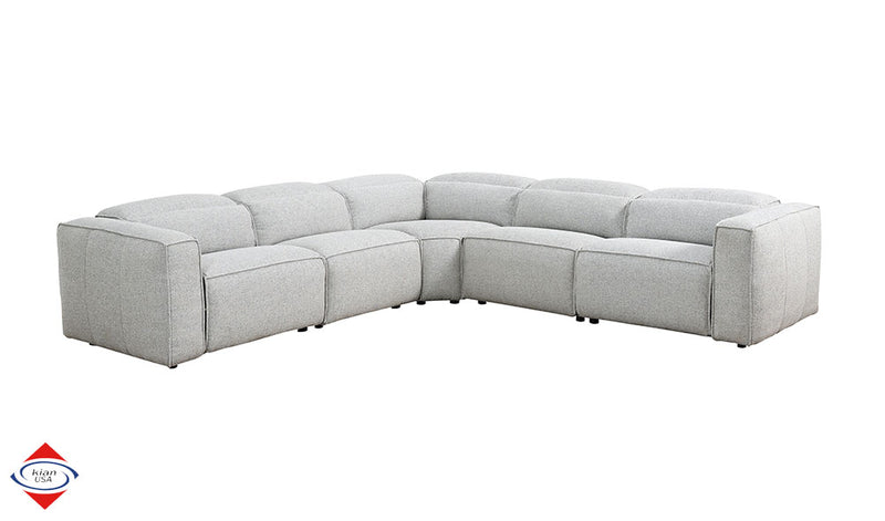 Kian Cloud 5-Piece Deep-Wide Seat Power Reclining Sectional Sofa with Power Headrests & Footrests – Gray