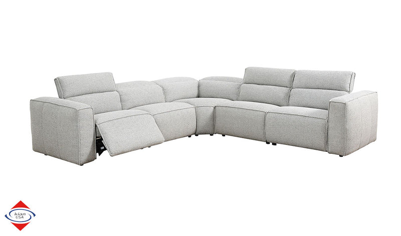 Kian Cloud 5-Piece Deep-Wide Seat Power Reclining Sectional Sofa with Power Headrests & Footrests – Gray