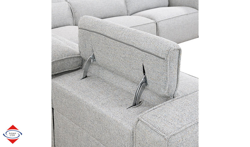 Kian Cloud 5-Piece Deep-Wide Seat Power Reclining Sectional Sofa with Power Headrests & Footrests – Gray