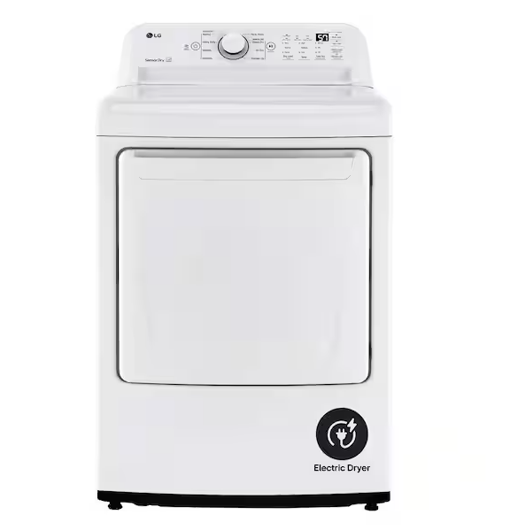 LG 7.3 Cu. Ft. Vented Electric Dryer in White with Sensor Dry
