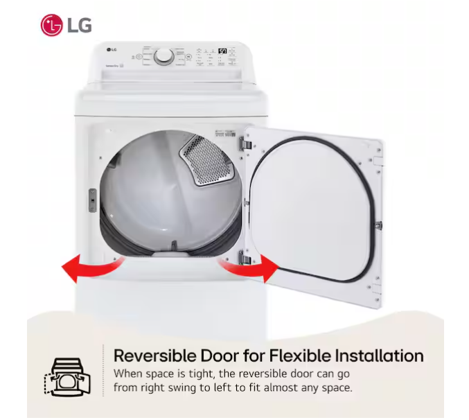 LG 7.3 Cu. Ft. Vented Electric Dryer in White with Sensor Dry
