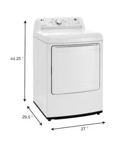 LG 7.3 Cu. Ft. Vented Electric Dryer in White with Sensor Dry