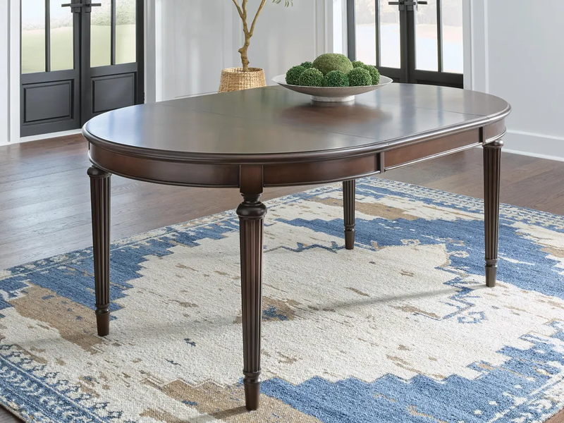 Ashley 8-PC Dining Set Includes Lavinton Oval Extendable Table, Server & 6 Hammis Rake Back Chairs