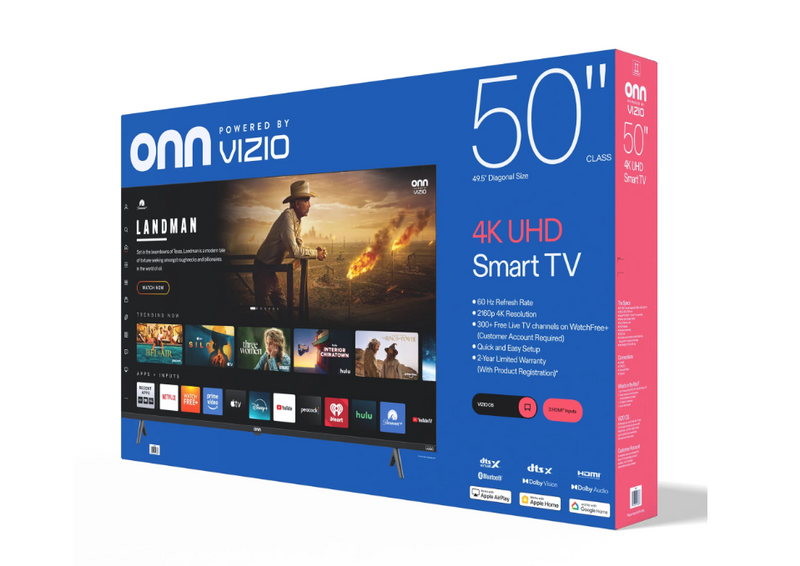 onn 50 in Class 4K UHD Smart Television Powered by VIZIO OS, 50S4V1