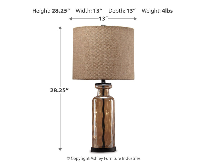 Ashley Express - Laurentia Glass Table Lamp (1/CN)
