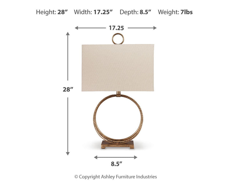 Ashley Express - Mahala Metal Table Lamp (1/CN)