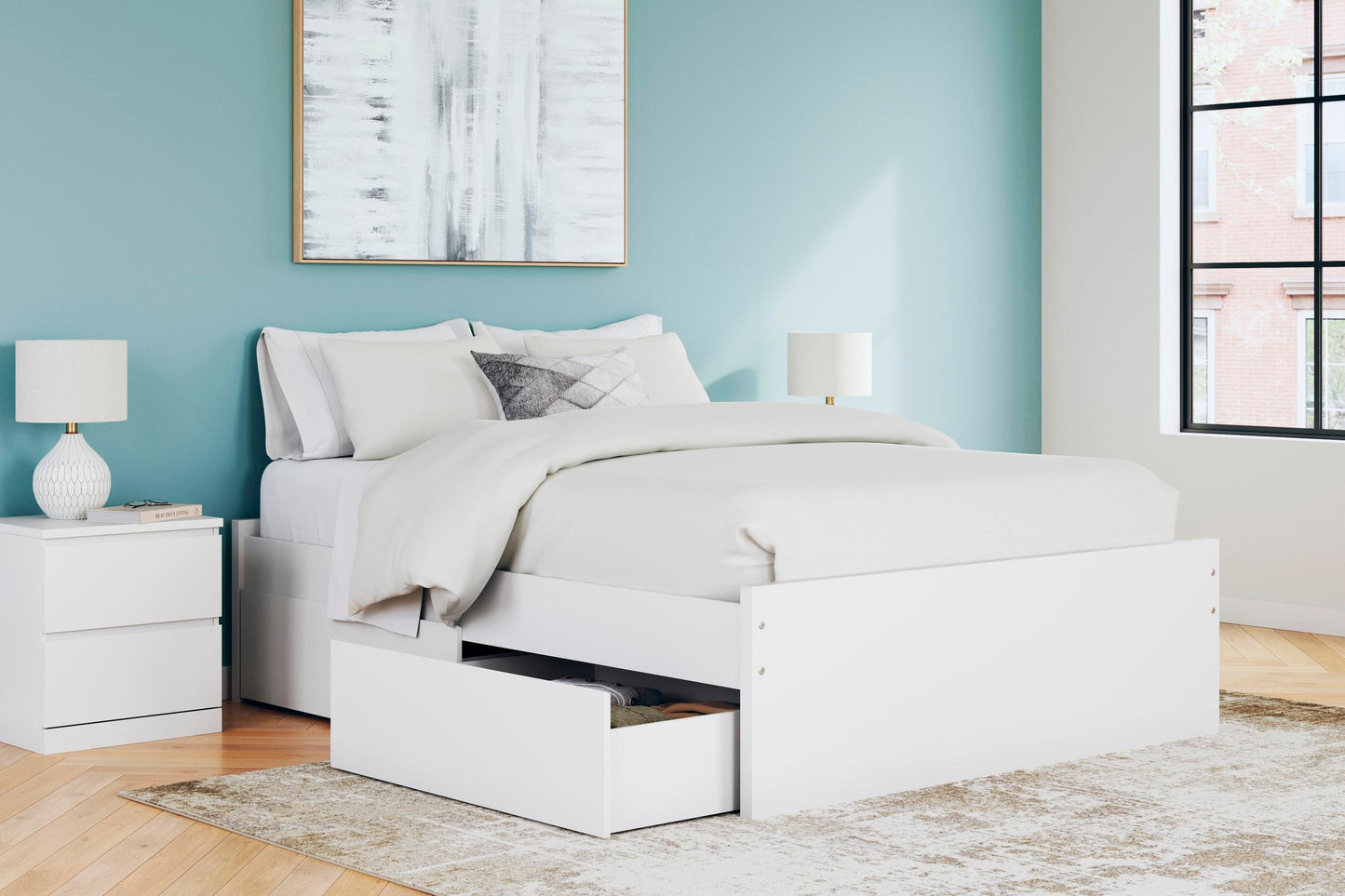Ashley Express - Onita Queen Platform Bed with 1 Side Storage