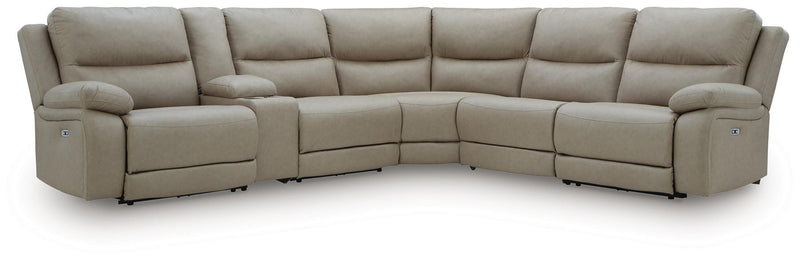 Narwhal Place 6-Piece Reclining Sectional with Storage Console