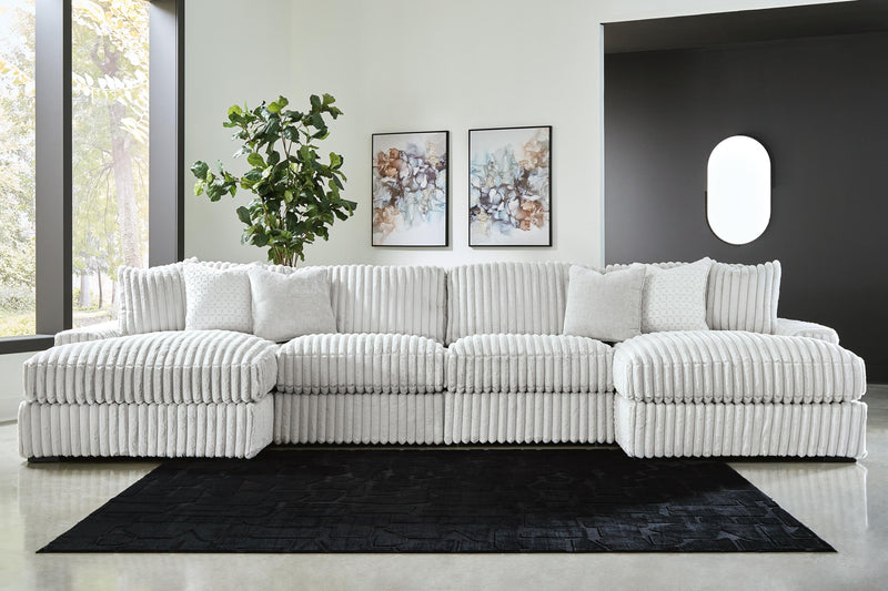 Stupendous 4-Piece Sectional with Double Chaise