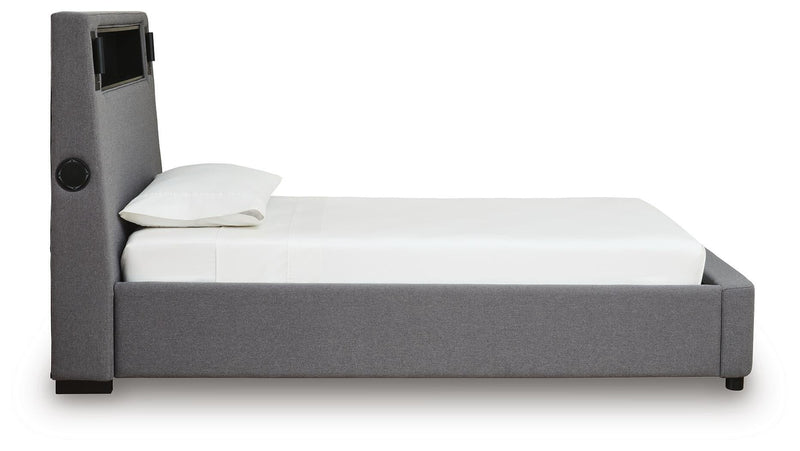 Ashley Express - Finigale Twin Upholstered Bed with Wireless Audio