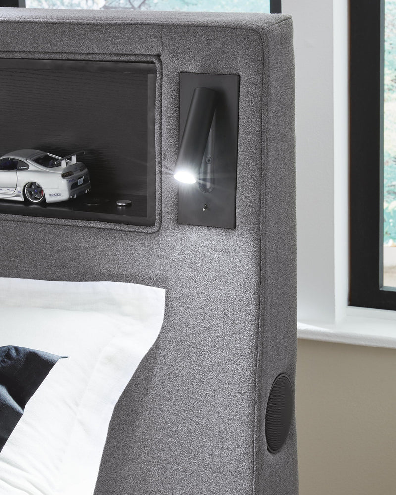 Ashley Express - Finigale Twin Upholstered Bed with Wireless Audio