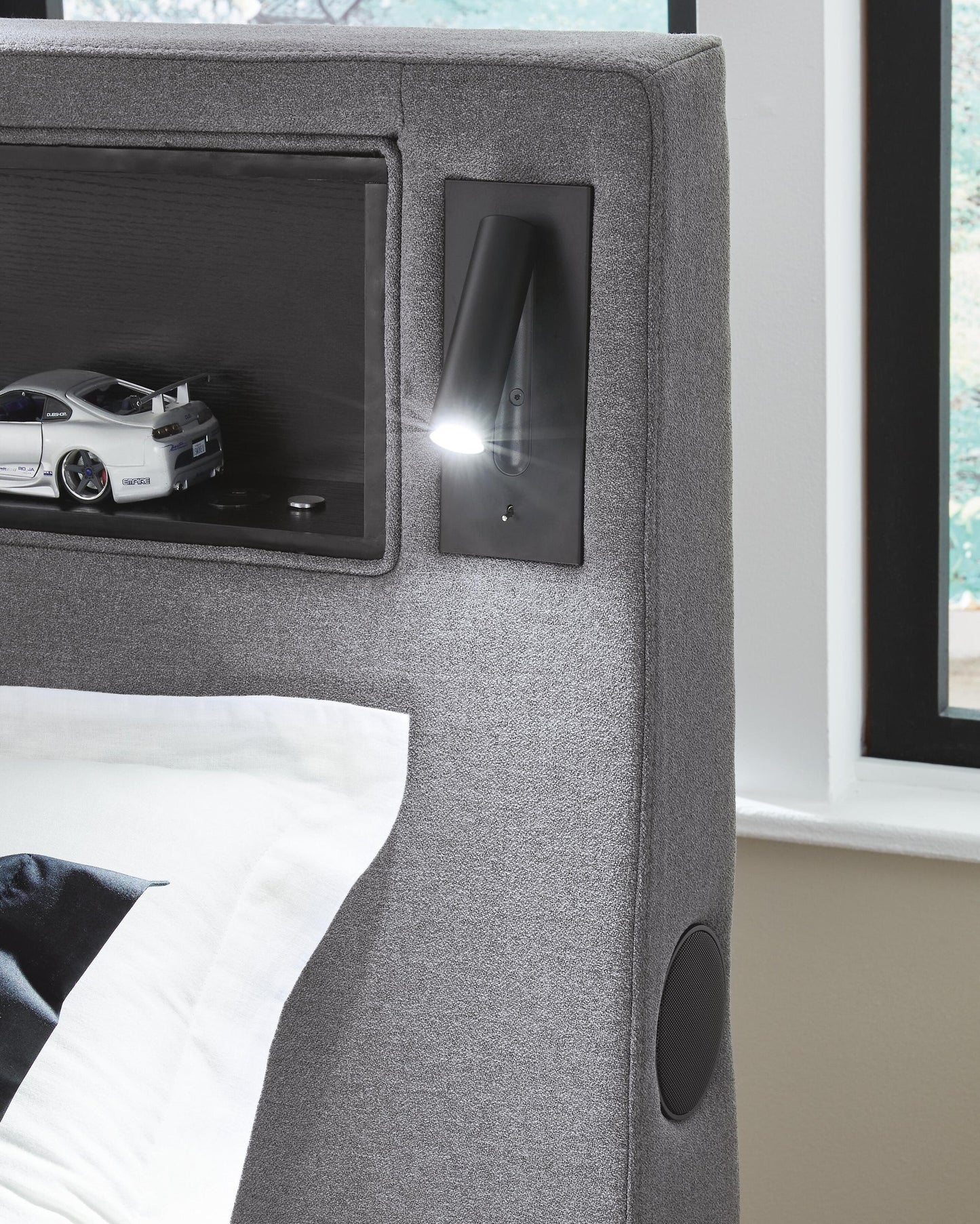Ashley Express - Verishaw Twin Upholstered Bed with Wireless Audio