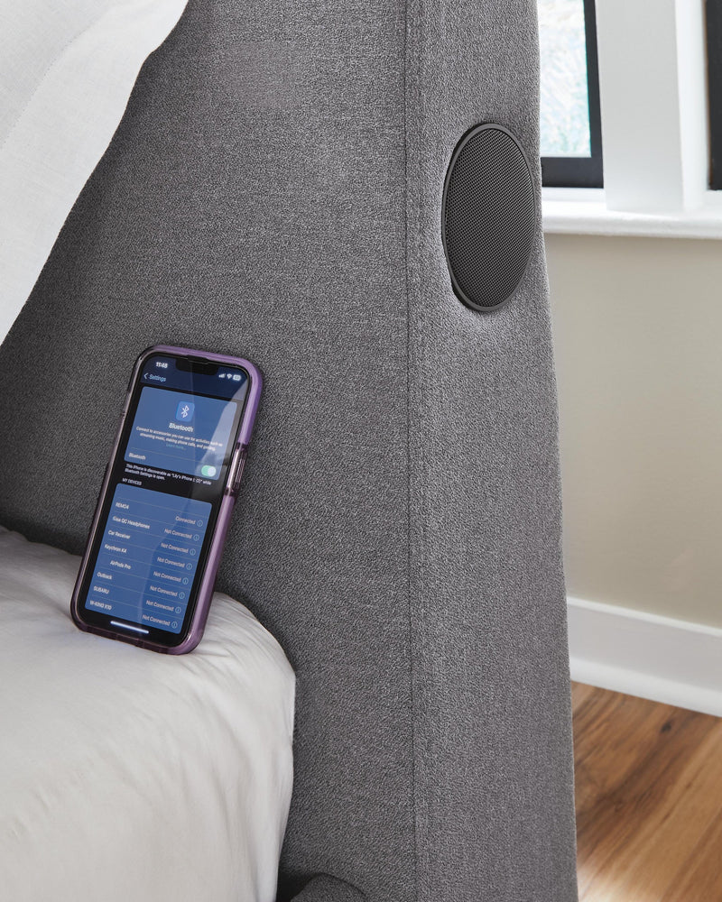 Ashley Express - Finigale Twin Upholstered Bed with Wireless Audio