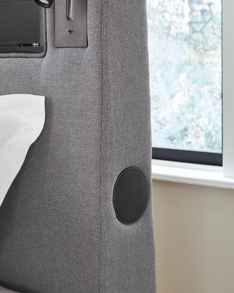 Ashley Express - Finigale Twin Upholstered Bed with Wireless Audio