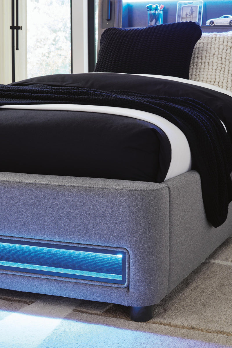 Ashley Express - Finigale Twin Upholstered Bed with Wireless Audio
