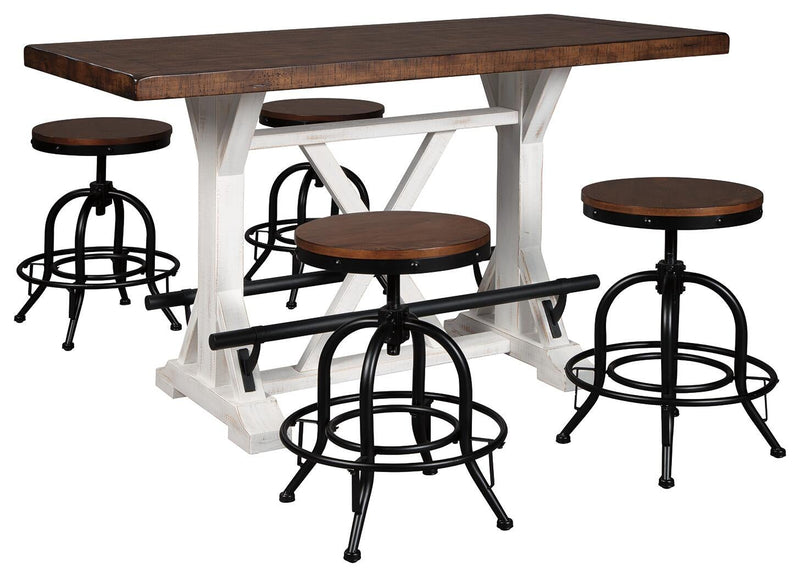Ashley Express - Valebeck Counter Height Dining Table and 4 Barstools