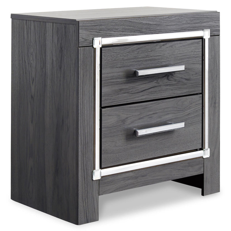 Lodanna King/California King Upholstered Panel Headboard Bed with Mirrored Dresser, Chest and Nightstand