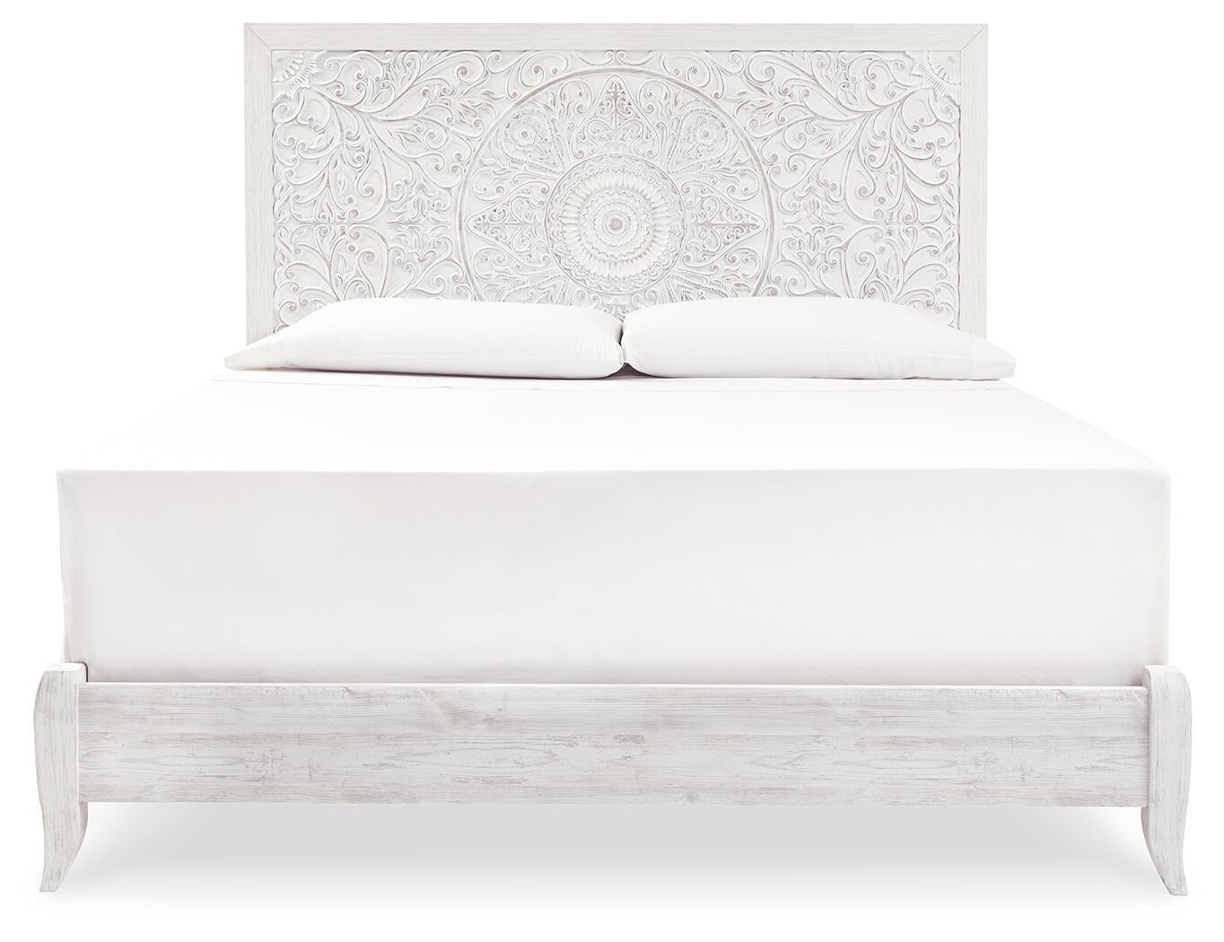 Paxberry King Panel Bed with Mirrored Dresser, Chest and Nightstand