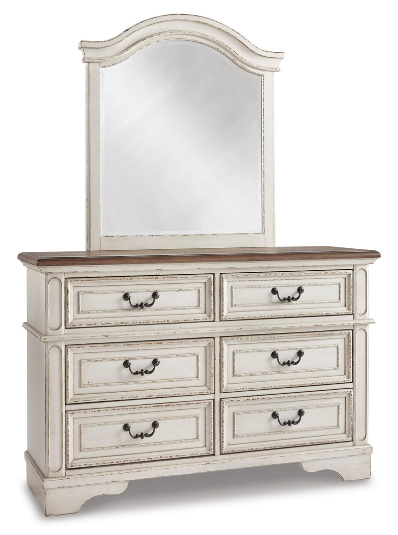 Realyn Full Panel Bed with Mirrored Dresser, Chest and Nightstand