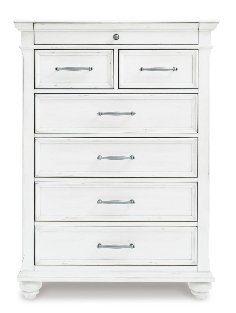 Kanwyn Queen Panel Bed with Storage with Mirrored Dresser, Chest and Nightstand