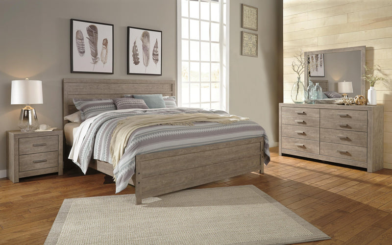Culverbach King Panel Bed with Mirrored Dresser