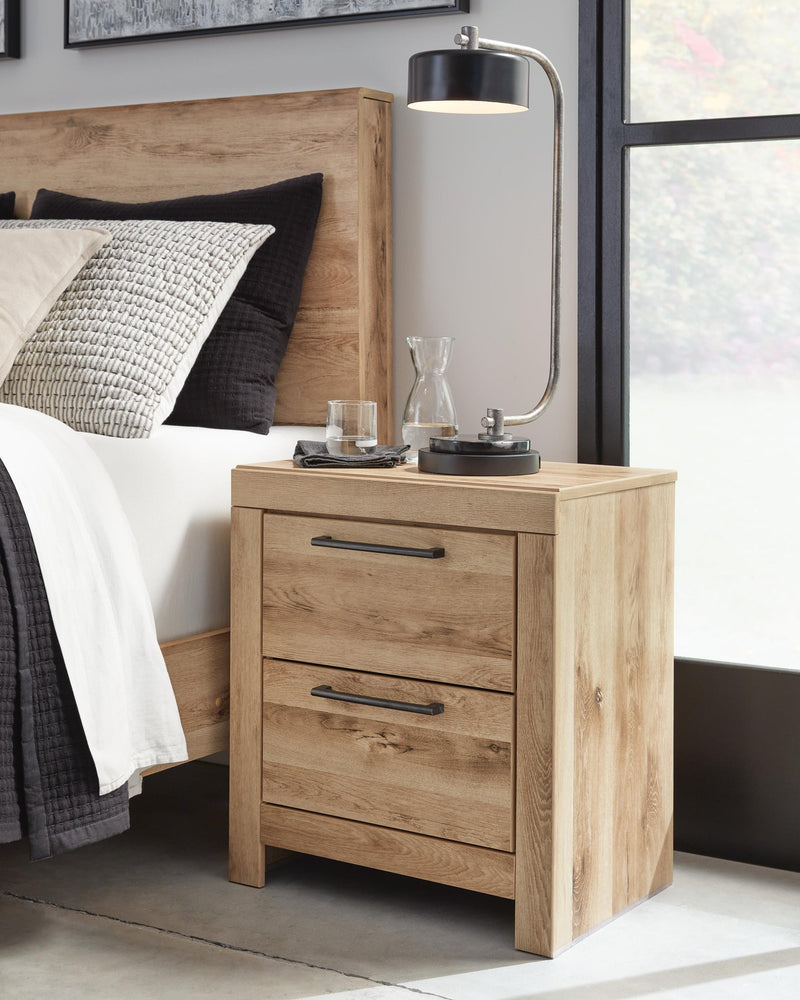 Hyanna King Panel Storage Bed, Dresser, Mirror, Chest and Nightstand