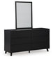 Danziar King Panel Bed with Mirrored Dresser