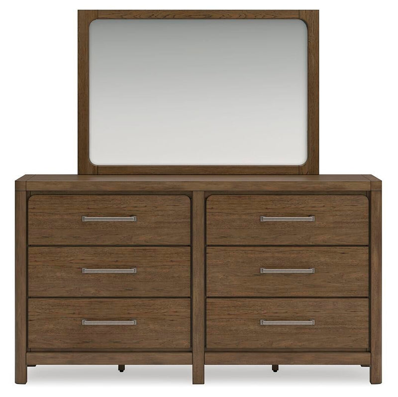 Cabalynn Queen Panel Bed with Storage with Mirrored Dresser
