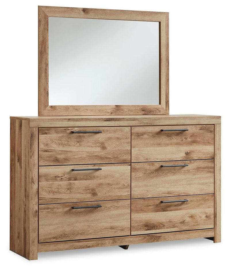 Hyanna King Panel Storage Bed with 2 Under Bed Storage Drawers, Dresser, Mirror, Chest and Nightstand