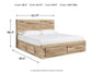 Hyanna Queen Panel Storage Bed with 1 Under Bed Storage Drawer, Dresser and Mirror