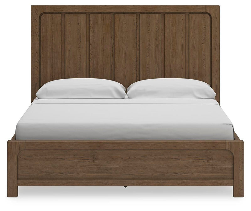 Cabalynn California King Panel Bed with Storage with Mirrored Dresser, Chest and Nightstand