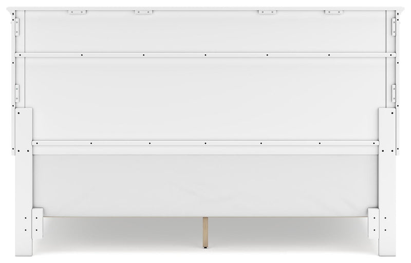 Fortman King Panel Bed with Mirrored Dresser, Chest and Nightstand