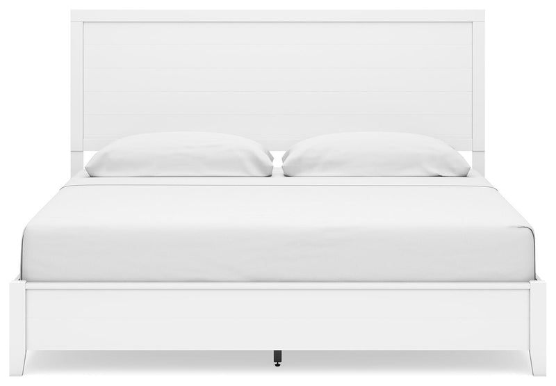 Binterglen King Panel Bed with Mirrored Dresser and Nightstand