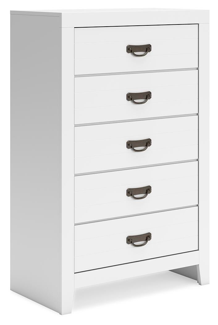 Binterglen King Panel Bed, Dresser, Mirror, Chest and Nightstand