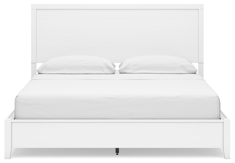 Binterglen California King Panel Bed with Mirrored Dresser