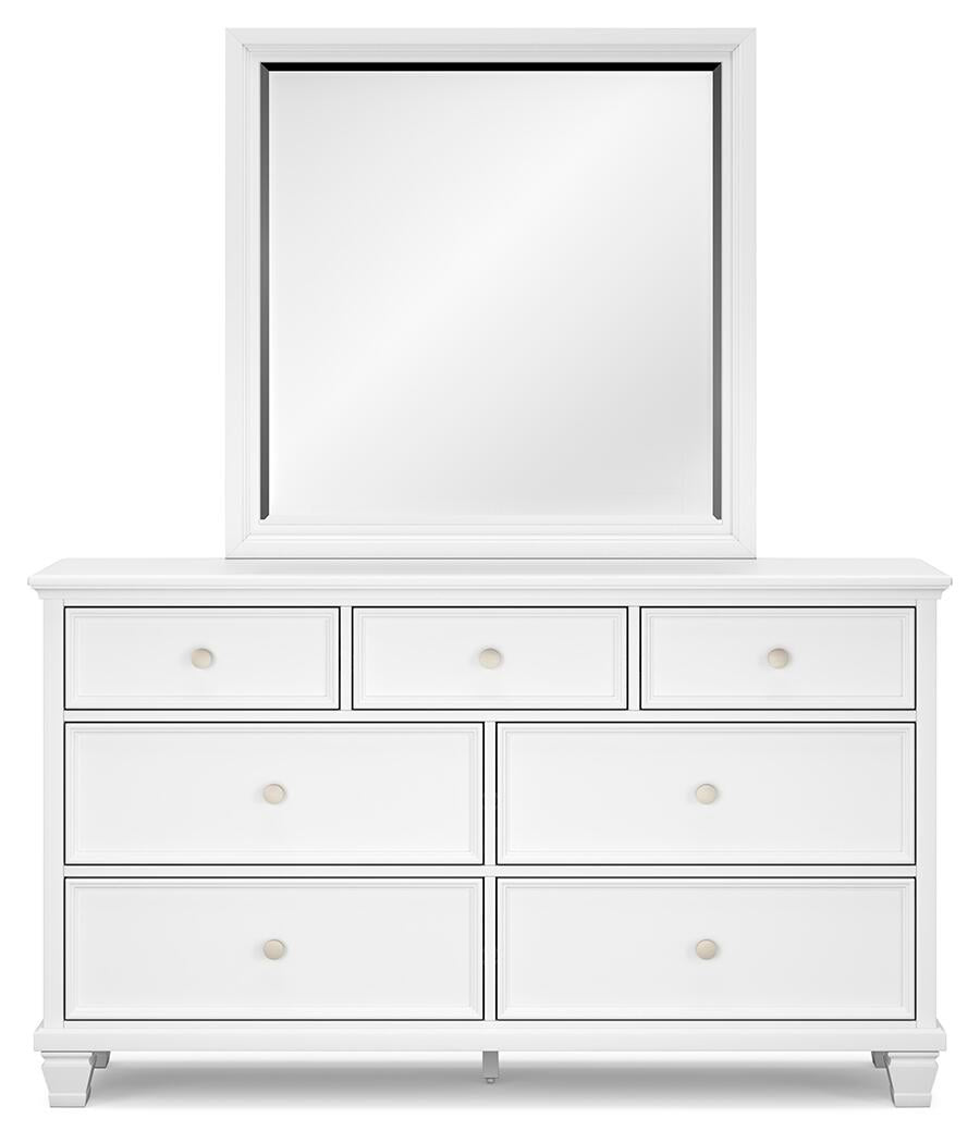 Fortman Twin Panel Bed with Mirrored Dresser, Chest and Nightstand
