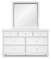 Fortman Twin Panel Bed with Mirrored Dresser, Chest and Nightstand