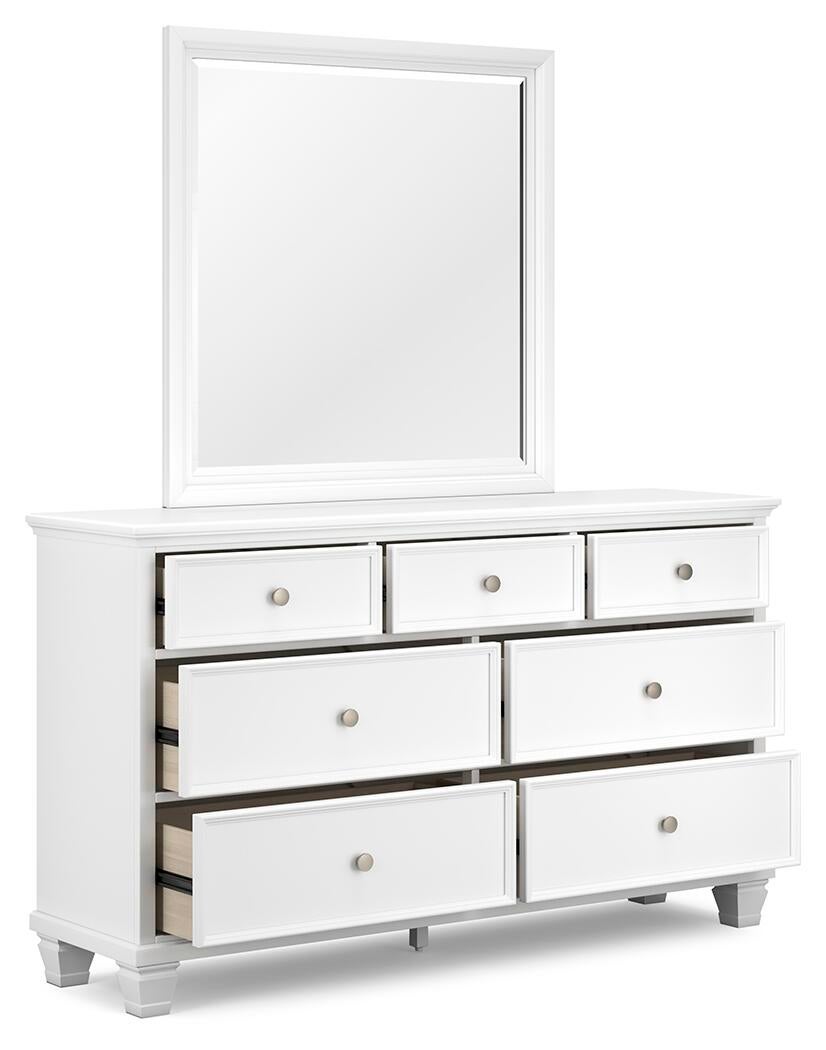 Fortman Twin Panel Bed with Mirrored Dresser, Chest and Nightstand