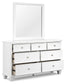 Fortman Twin Panel Bed with Mirrored Dresser, Chest and Nightstand