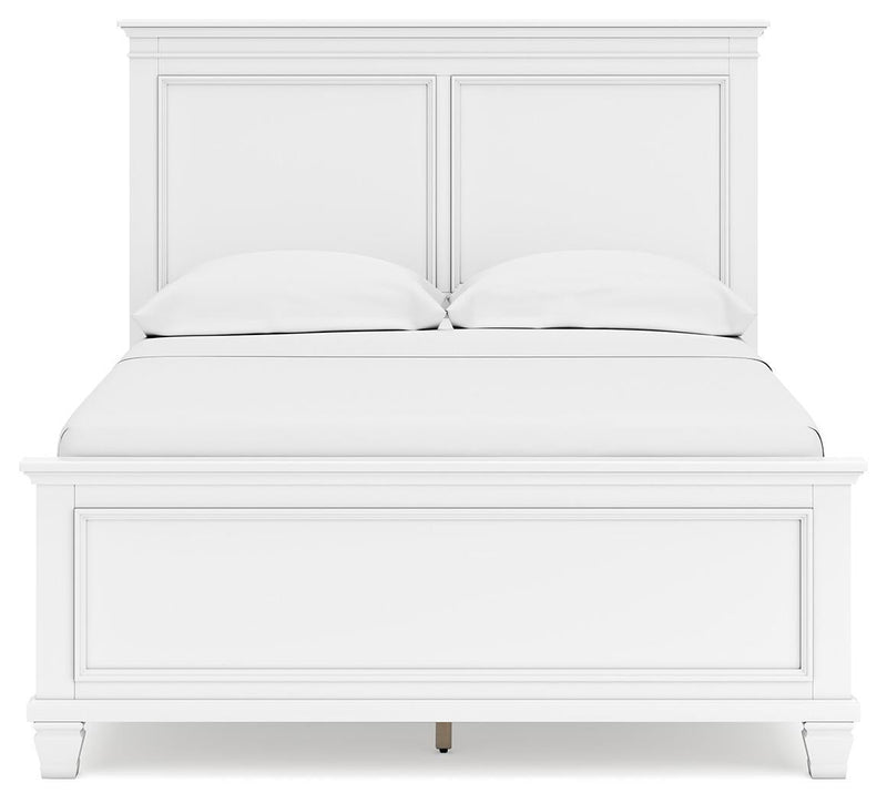 Fortman Full Panel Bed with Mirrored Dresser, Chest and Nightstand