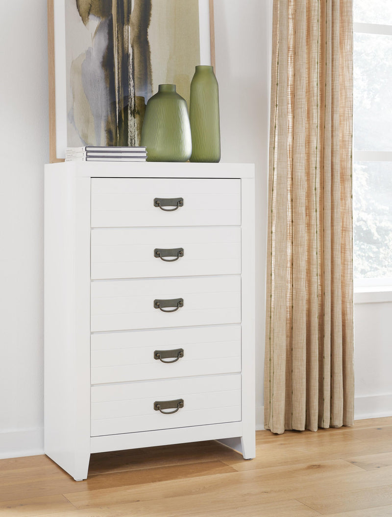 Binterglen Twin Panel Bed, Dresser, Mirror, Chest and Nightstand