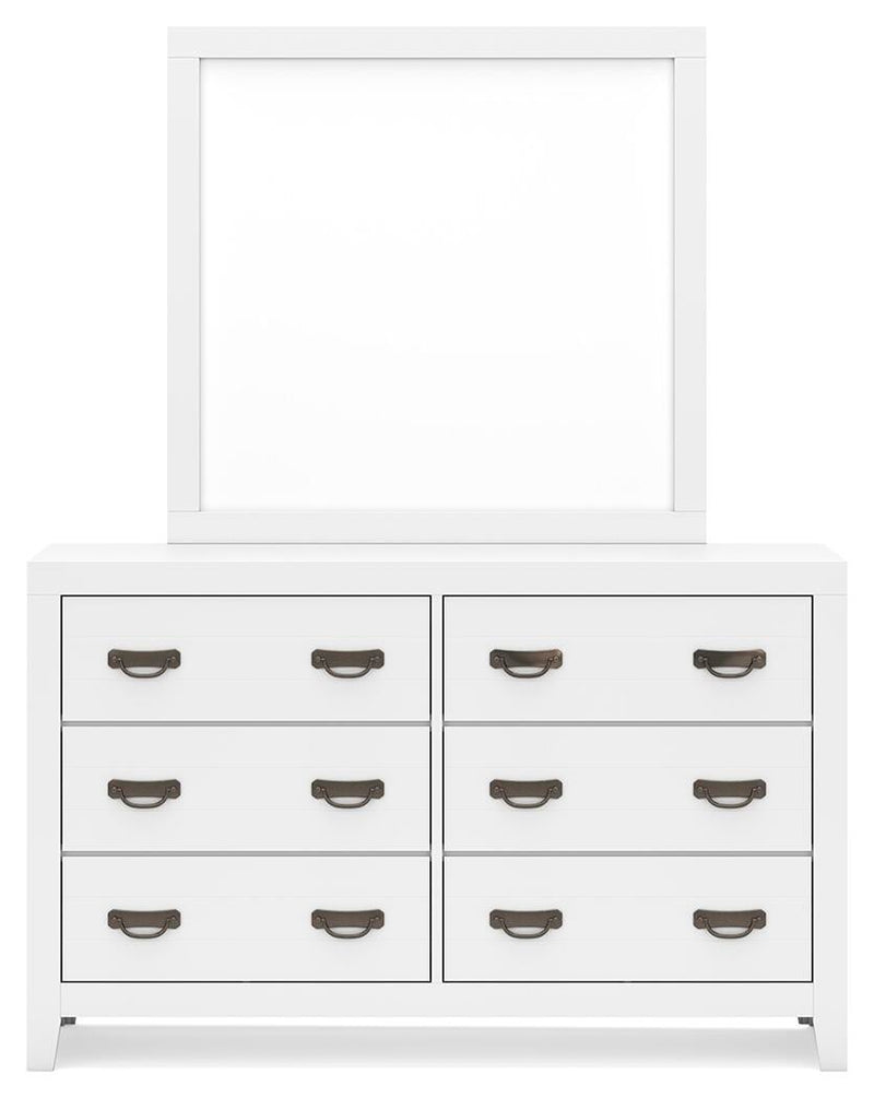 Binterglen Full Panel Bed with Mirrored Dresser