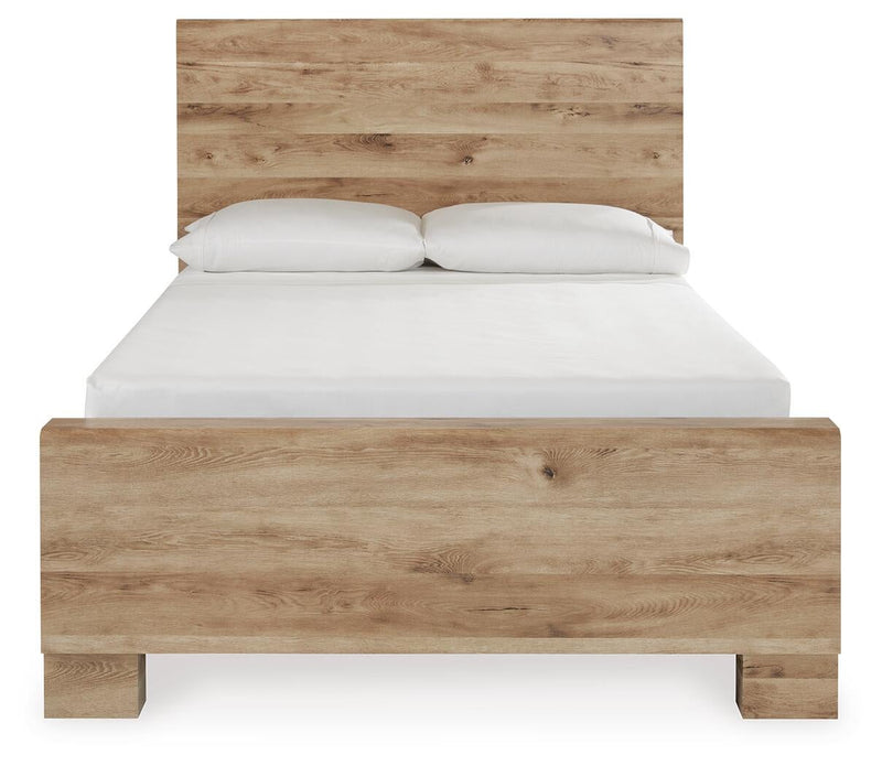 Hyanna Full Panel Bed with 1 Side Storage, Dresser, Mirror, Chest and Nightstand