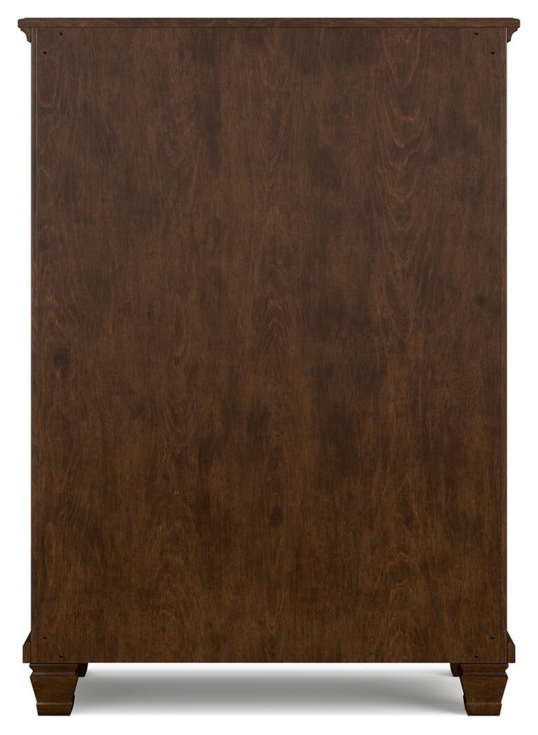 Danabrin King Panel Bed with Mirrored Dresser, Chest and Nightstand