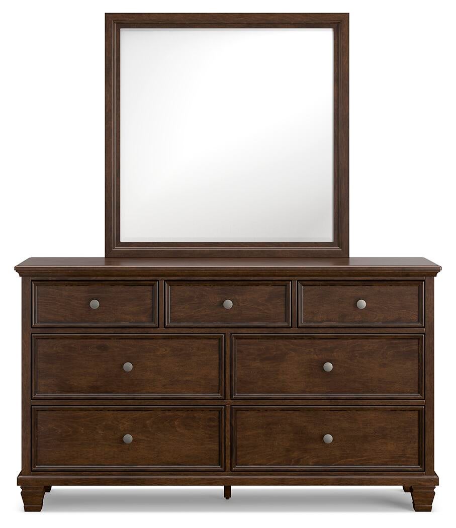 Danabrin Twin Panel Bed with Mirrored Dresser