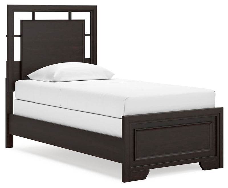 Covetown Twin Panel Bed, Dresser, Mirror, Chest and Nightstand