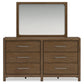 Cabalynn Queen Panel Bed with Storage with Mirrored Dresser, Chest and Nightstand