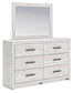 Cayboni Queen Panel Bed with Mirrored Dresser