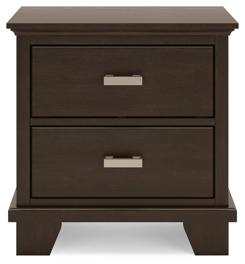 Covetown California King Panel Bed with Mirrored Dresser and Nightstand